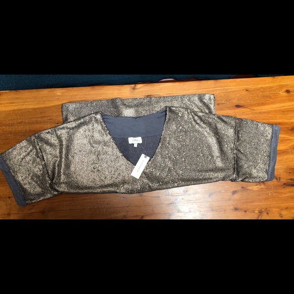 NWT Anthropologie Deletta sequin shirt, sz M - Picture 4 of 7